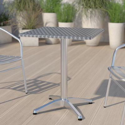 Ebern Designs Table carrée pour l'intérieur et l'extérieur en aluminium à plateau lisse avec base Siward in Other Tables in Québec