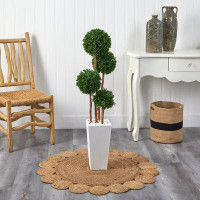 Latitude Run® 4ft. Boxwood Artificial Topiary Tree in Planter UV Resistant (Indoor/Outdoor)