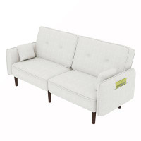 Latitude Run® Futon Sofa Bed With Solid Wood Leg