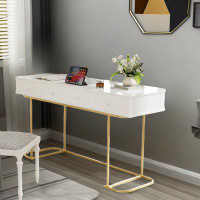 Latitude Run® Modern Executive Desk With Monitor Stand