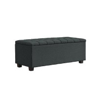Ebern Designs Alvapillai 100% Linen Upholstered Storage Bench