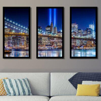 Picture Perfect International 'World Trade Centre Lights over Manhattan' 3 Piece Framed Photographic Print Set