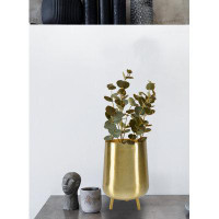 Mercer41 Mercer41 8" Gold Three Footed Planter, Stylish Iron Cachepot For Succulents, Cacti, Herbs, Mid-Century Inspired
