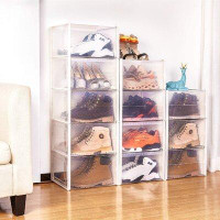 Rebrilliant Waytrim Storage Shoe Box, Foldable Clear Sneaker Display Box, Stackable Storage Bins Shoe Container Organize