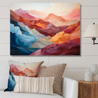 Ivy Bronx Coral Teal Mountains Majestic Palette - Modern Wall Decor