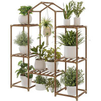Arlmont & Co. Plant Stand Indoor Hanging Plant Shelf Outdoor Large Plant Rack For Multiple Plants Boho Home Decor Plant