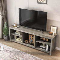 Ebern Designs TV Stand Storage Media Console Entertainment Centre, without Drawer, Grey Walnut