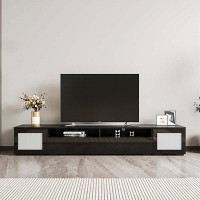 Latitude Run® Entertainment Centre With Push To Open Doors, 3-Pics Extended TV Console Table For Tvs Up To 90