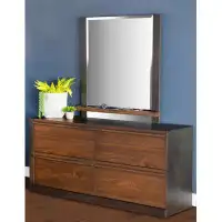 Coaster Azalia 4-Drawer Dresser With Mirror In Black And Walnut