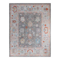 Isabelline One-of-a-Kind Hand-Knotted Traditional Tribal Oushak Grey Area Rug
