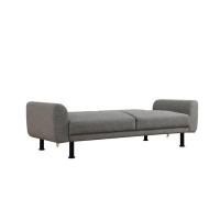 Ebern Designs Grey Linen Living Room Sofa
