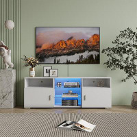 Ivy Bronx TV Stand For 32-60 Inch TV, Modern Television Table Centre Media Console With Drawer And Led Lights, Matt Ente
