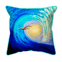 East Urban Home Palette Wave & Pelican Indoor/Outdoor Pillow