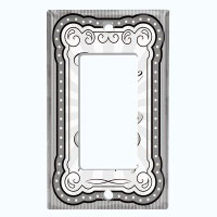 WorldAcc Metal Light Switch Plate Outlet Cover (Coffee Cup Grey Frame Premium Quality - Single Rocker)