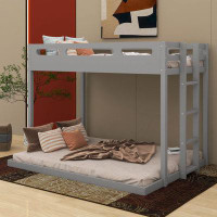 Harriet Bee Twin Over Full Bunk Bed With Built-In Ladder