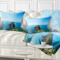 Made in Canada - East Urban Home Photography Seascape View from Hillside Lumbar Pillow