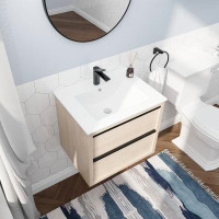 Hokku Designs Galeri 24" Wall-Mounted Single Bathroom Vanity Set