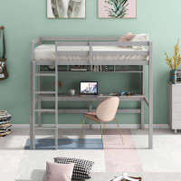 Harriet Bee Twin Size Loft Bed With Convenient Desk Shelves And Ladder For Bed Room