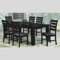Wooden Dining set with Leather Seat chairs