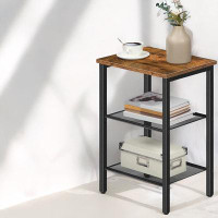 17 Stories End Table, Nightstands Set Of 2, 3-tier Side Table With Mesh Shelves, Industrial End Table For Small Space In