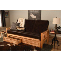 Union Rustic Himanshi Full 81" Wide Faux Leather Loose Back Convertible Sofa with Storage