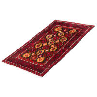 Isabelline One-of-a-Kind Derell Hand-Knotted New Age 3'3" X 5'10" Wool Area Rug in Dark Red