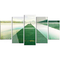 Made in Canada - Design Art 'Green Wood Pier at Glacier Park' 5 Piece Photographic Print on Metal Set