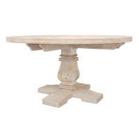 Wade Logan Aryhanna 58" Mango Solid Wood Pedestal Dining Table