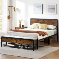 17 Stories Full/Queen Bed Frame With Ottoman Storage