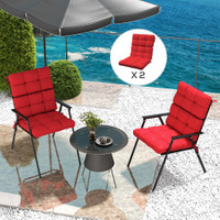 Outdoor Seat Cushion Set 44.1" L x 22" W x 3.9" H Red