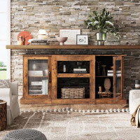 Red Barrel Studio TV Console Cabinet with Storage, Open Shelves Entertainment Centre for Living Room