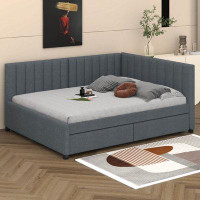 Latitude Run® Full Size Upholstered Daybed With 2 Storage Drawers Sofa Bed Frame