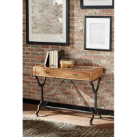 Williston Forge Industrial Entryway Console Table Natural and Black