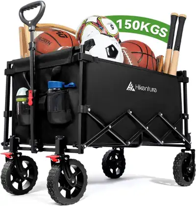 EXCLUSIVE DEAL TODAY! Foldable Wagon Cart - 150kgs Capacity, Heavy Duty, FREE Fast Delivery
