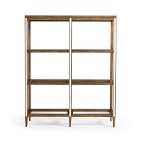 Jonathan Charles Fine Furniture Jacques 64" H x 52" W Solid Wood Etagere Bookcase