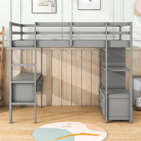 Harriet Bee Glodine Twin 5 Drawer Loft Bed with Built-in-Desk by Harriet Bee