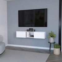 Latitude Run® White 2-Door Floating TV Stand