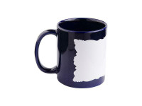 1pc 11oz Full Colour Mug(Blue,Stone Shape White Patch) for Sublimation Heat Press-110416