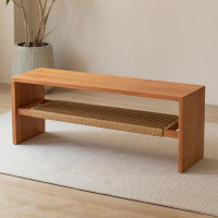 MABOLUS 47.24"Cherry Solid wood Bench