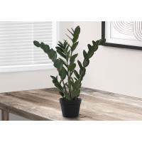 Primrue Artificial Plant, 29" Tall, Zz Tree, Indoor, Floor, Greenery, Potted, Real Touch, Green Leaves