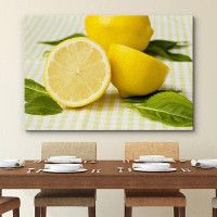 IDEA4WALL Close Up of Lemons on Yellow Picnic Table Nature Wilderness Photography Rustic