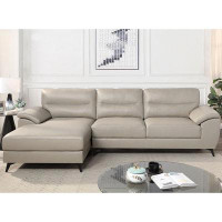 Wade Logan Bruun 118.5" Wide Faux Leather Left Hand Facing Sofa & Chaise