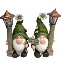 Trinx Set Of 2 Garden Gnomes With Solar Lights Shortstack And Dinkle