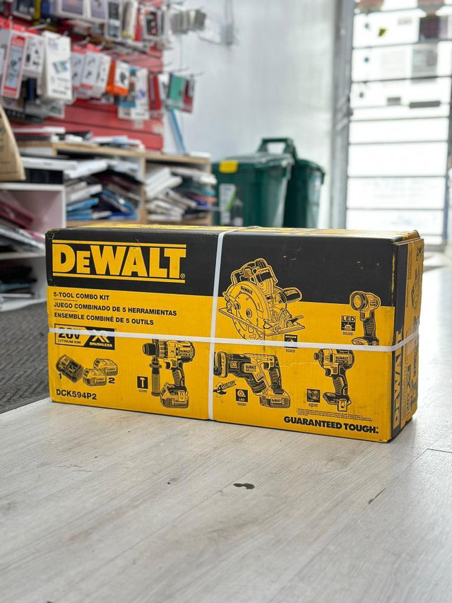 DeWalt XR Cordless 5-Tool Combo Kit with Batteries and Charger - Brushless Motor - 110 Lumen LED Light - Variable Speed in General Electronics in Toronto (GTA)