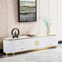 Everly Quinn Sintered Stone TV Stand, Media Console Television Table