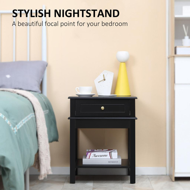 Nightstand 19''x15.75''x23.5'' Black in Beds & Mattresses - Image 4
