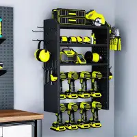 Color of the face home Power Tool OrganizerLarge 8 Drill Holder Wall Mount With 2 Side Pegboards,5 Layer Heavy Duty Met