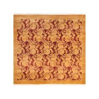 Isabelline Trindon Mogul One-of-a-Kind Hand-Knotted Yellow/Red Area Rug 4'1" x 4'1"