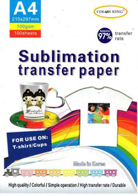 Sublimation Transfer Paper A4 Letter Size, 100 Sheets for All Printers, High Transfer Rate