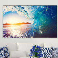 Made in Canada - Highland Dunes 'Waves' Graphic Art Print on Wrapped Canvas